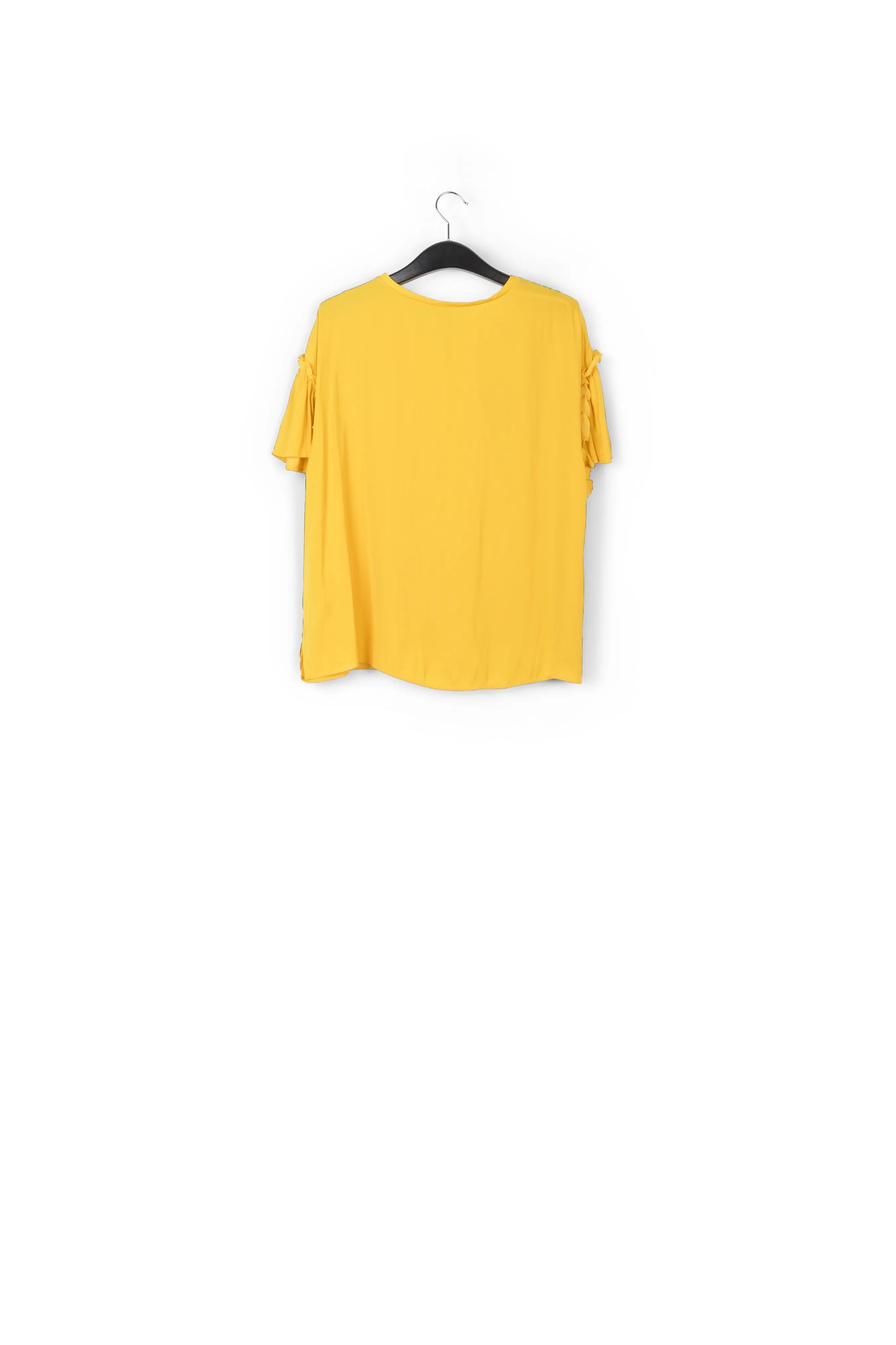 Yellow ruffled short-sleeve top