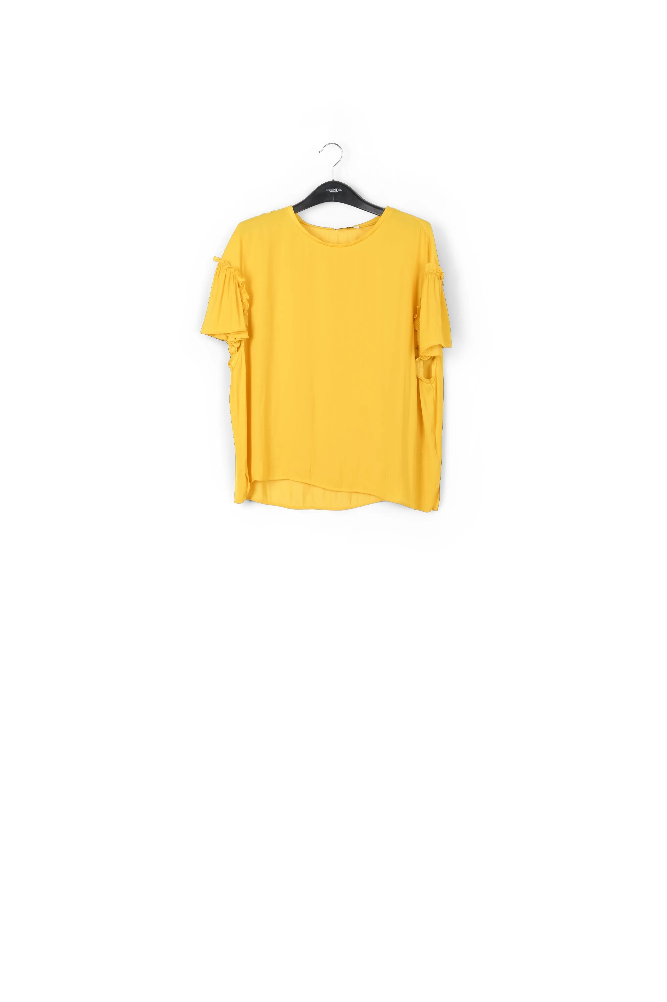 Yellow ruffled short-sleeve top