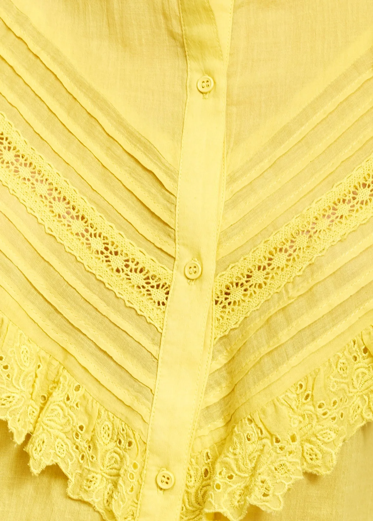 Yellow ruffled top