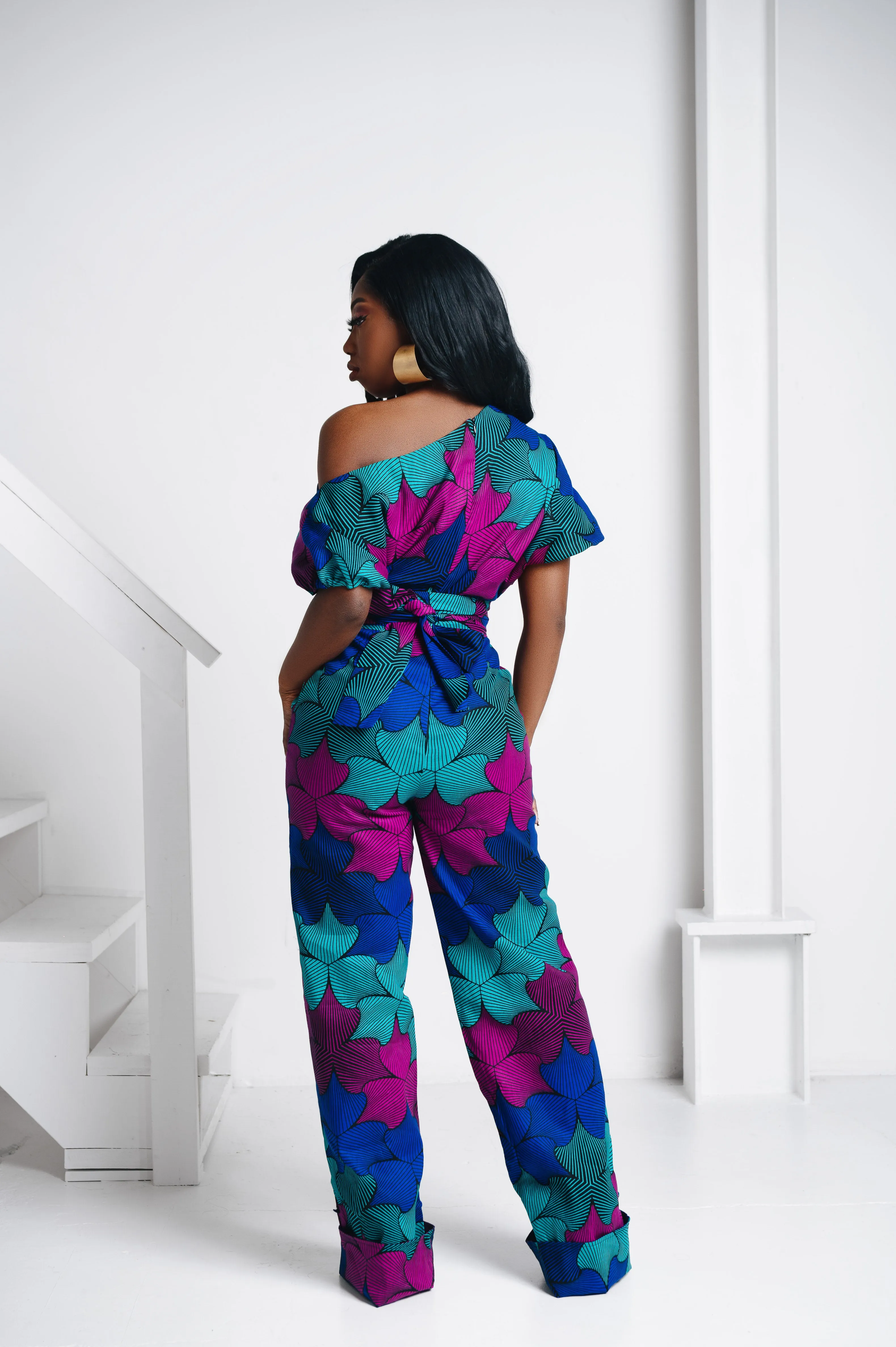 ZURI African print One Shoulder jumpsuit (3 LENGTH)